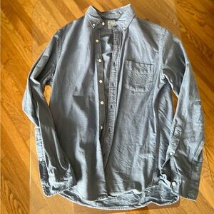 J. Crew Men’s long sleeve button-up, dark faded indigo (slim, medium)